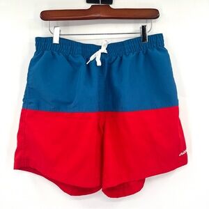 CHUBBIES The Liberties Swim Trunks XL Men Red Blue Colorblock Magic Flag Pattern